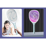 Paleta Electrica Pentru Tantari, Muste Sau Insecte Led, Reincarcabila, Incarcare Usb, Plastic, Casa Si Gradina, Anti-Insecte, Alb-Albastru - vivimall.ro