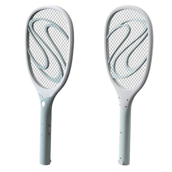 Paleta Electrica Pentru Tantari, Muste Sau Insecte Led, Reincarcabila, Incarcare Usb, Plastic, Casa Si Gradina, Anti-Insecte, Alb-Albastru - vivimall.ro