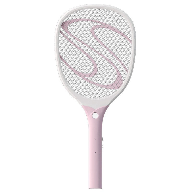 Paleta Electrica Pentru Tantari, Muste Sau Insecte Led, Reincarcabila, Incarcare Usb, Plastic, Casa Si Gradina, Anti-Insecte, Alb-Roz - vivimall.ro