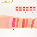 Paleta Fard de Obraz, Kevin&Coco, 3 Culori, Blush, Iluminator, Contur, Textură Fină, Efect Natural, pentru Toate Tipurile de Ten, 71.7 g, 6.7 x 1.5 x 11 cm, Coral - vivimall.ro