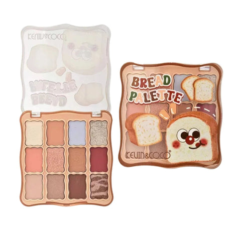 Paleta Farduri de Ochi,  Kevin&Coco, Fard de Pleoape, 12 Nuante, Finisaj Mat, Shimmer, Textura Catifelata, Pigmentare Intensa, pentru Toate Tipurile de Ten, 82.7 g, 9.3 x 1.7 x 9.4 cm, Soft Nude - vivimall.ro