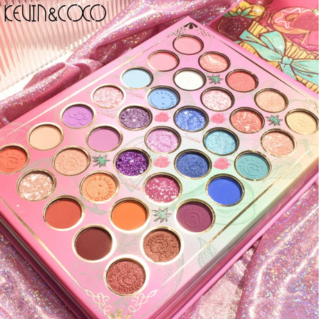 Paleta farduri Kevin&Coco, 117 culori, 4 straturi, rotativa, iluminator si blush inclus, dreptunghiulara, 112g, 20.8 x 15.5 x 2.1 cm, multicolor - vivimall.ro