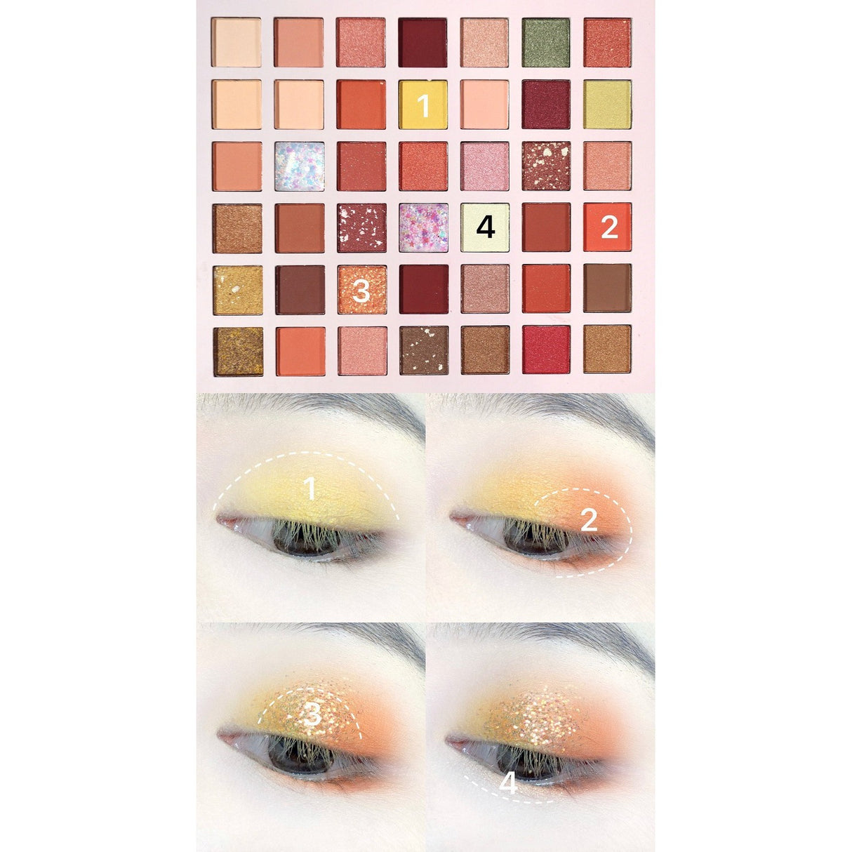 Комплект за грим, палитра сенки за очи с 42 пигментирани цвята