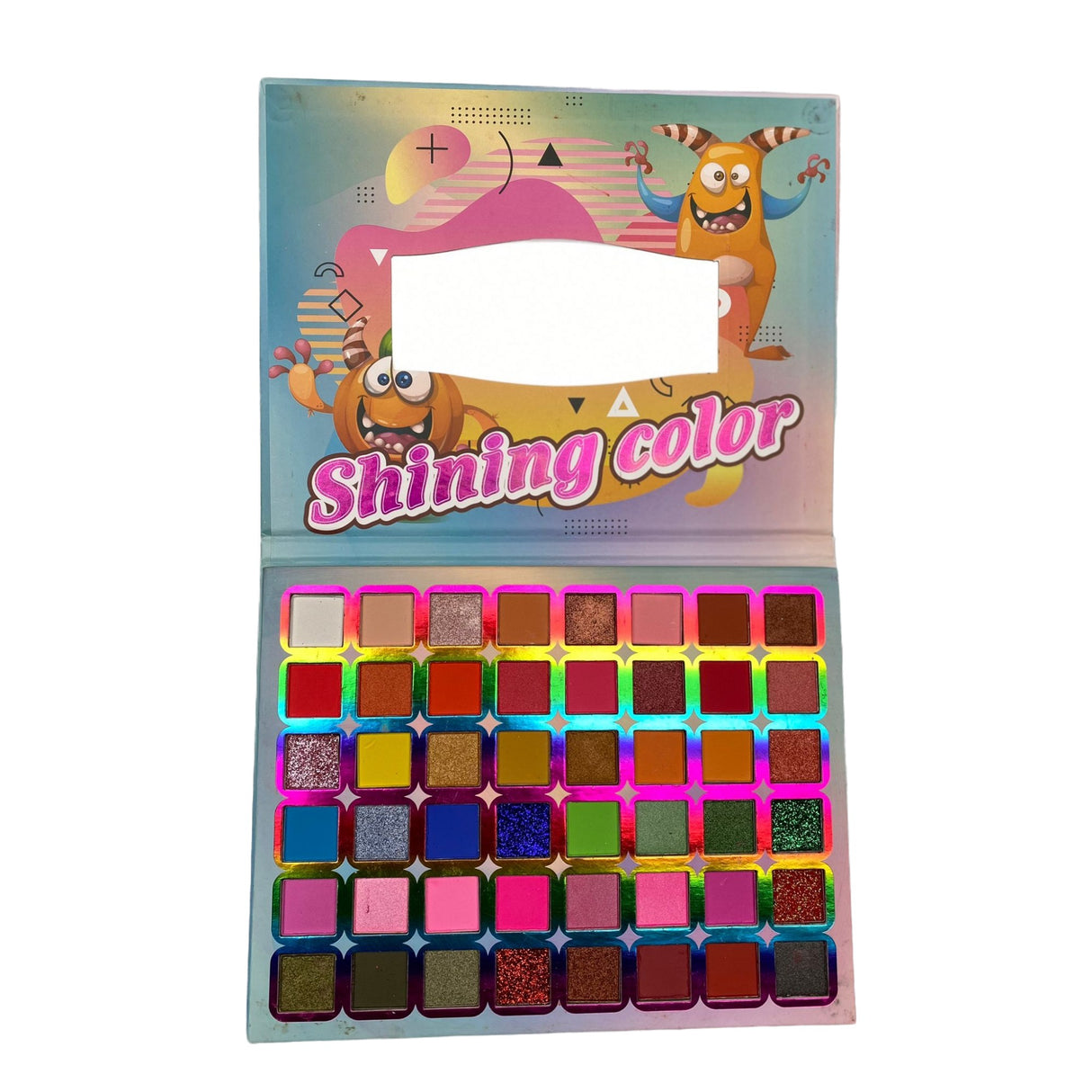 Палитра сенки за очи Oulanao, 48 цвята, матова, перлена, с блясък, правоъгълна, 200 г, 45 x 43 x 3,9 см, срок на годност 3 години, многоцветна