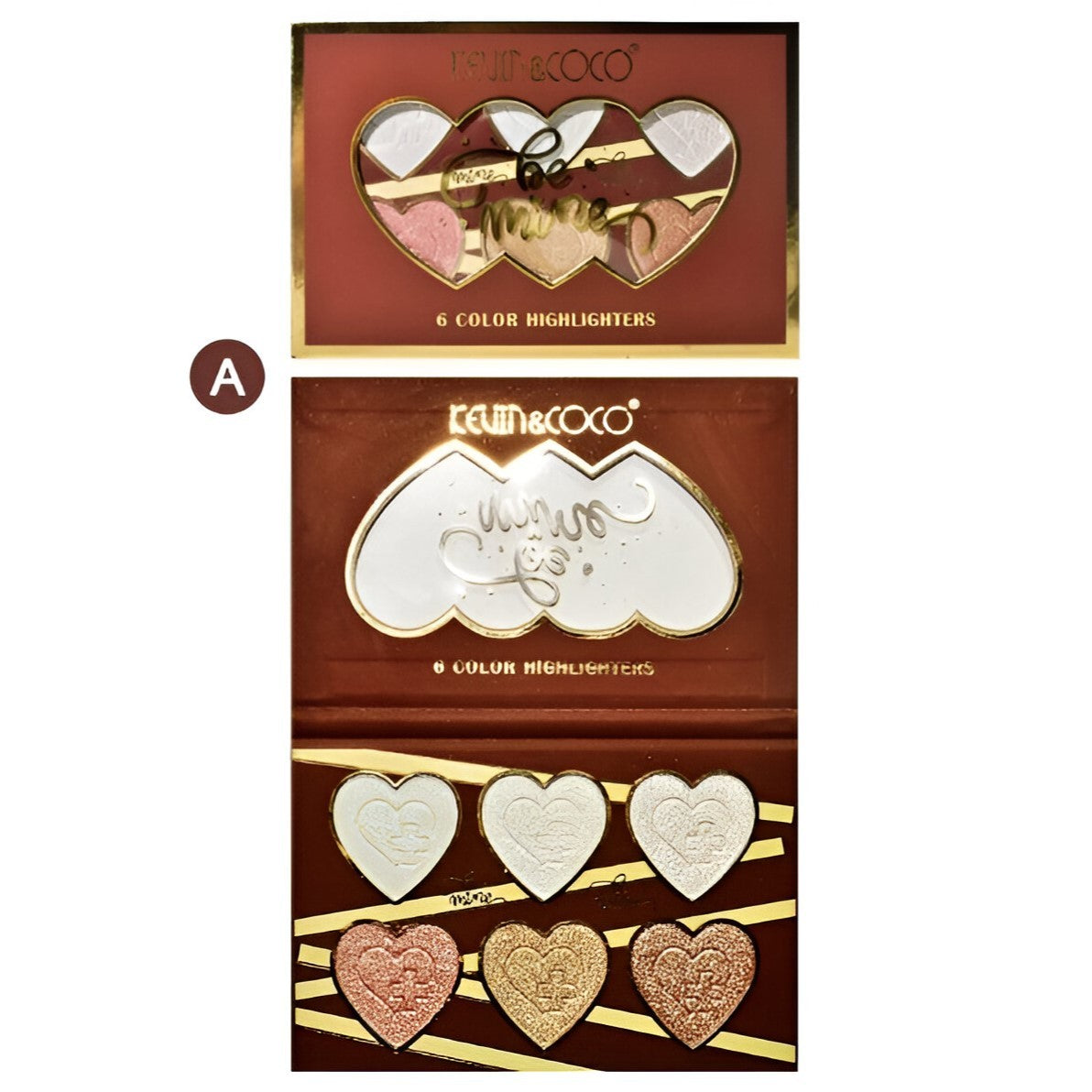 Paleta Iluminatoare, Kevin & Coco, 6 Nuante, Be Mine, Culori Calde, Dreptunghiulara, 140 g, Valabilitate 24 Luni, 17.4x11.5x1.3 cm, Varianta A, Nude - vivimall.ro