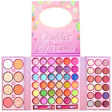 Комплект грим Kevin&amp;Coco, палитра сенки за очи и хайлайтър с 62 пигментирани цвята