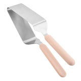 Paleta pentru Taiat si Servit Prajituri, Vivimall, Otel Inoxidabil, Maner Usor de Prins, Divizor Triunghiular, 27 x 12 cm, Roz - vivimall.ro