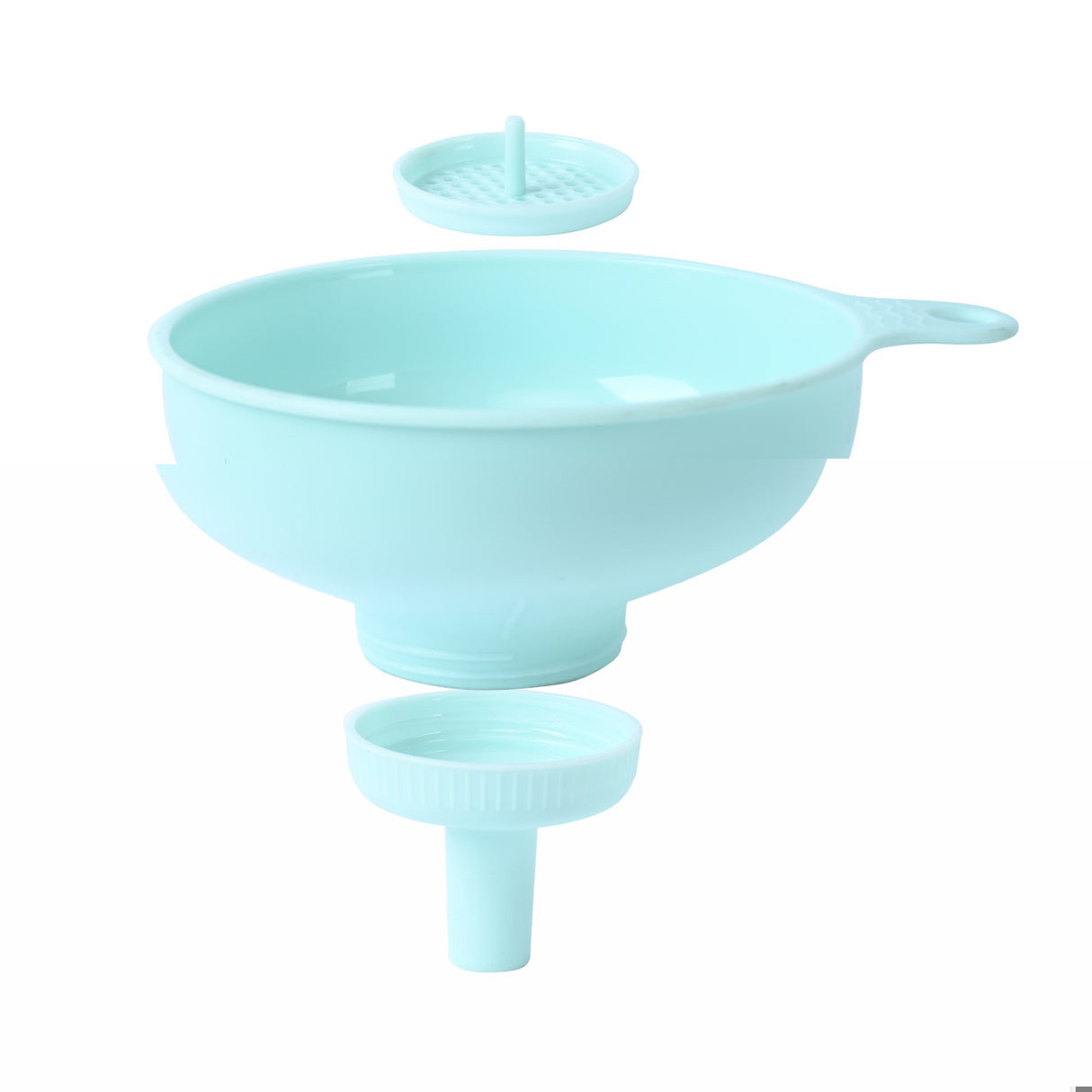 Palnie din plastic 3 in 1 Vivimall, doua dimensiuni de scurgere, cu filet si filtru, diametru scurgere 5.4 cm, 11.5 x 16.7 cm, albastru - vivimall.ro