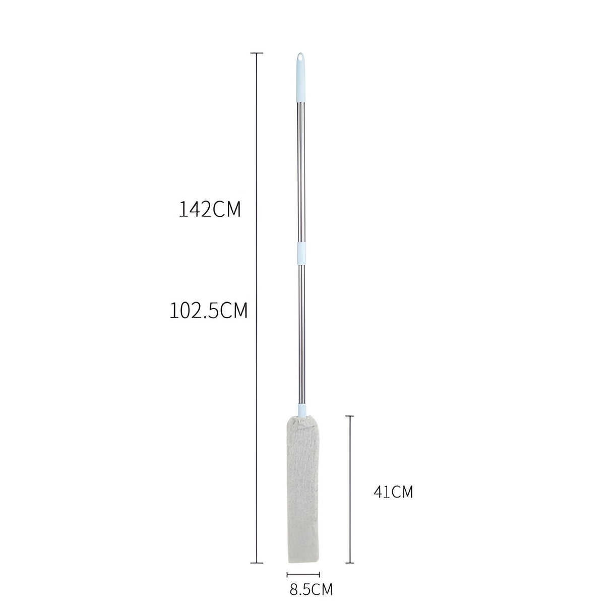 Pamatuf pentru Curatat Praful, Vivimall, Model Slim pentru Zone Greu Accesibile, Maner Extensibil, Laveta Microfibra Inclusa, Usor de Curatat, Albastru Gri - vivimall.ro