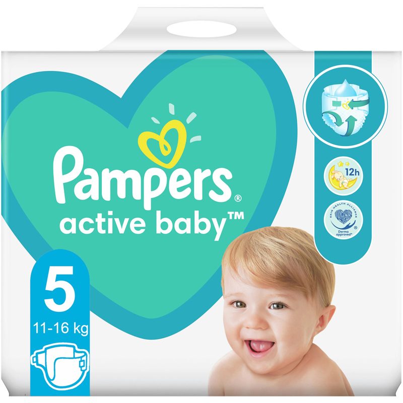 Scutece, PAMPERS, Active Baby, Giant Pack, Nr. 5, 11-16 kg, Set 64 Bucati - vivimall.ro