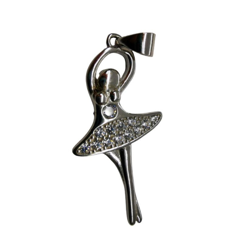 Pandantiv Argint 925 Balerina Mare cu Pietre - vivimall.ro