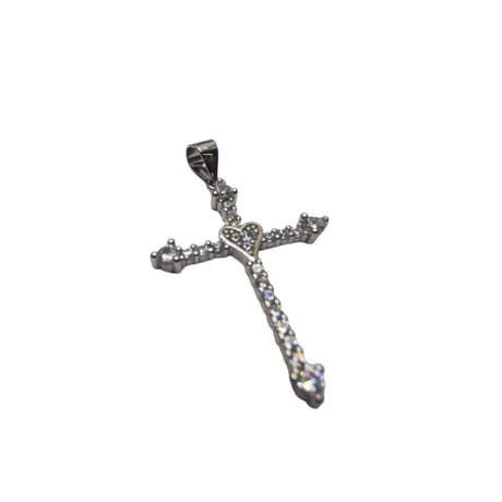 Pandantiv Argint 925 Cruce Mare cu Pietre si Inima - vivimall.ro