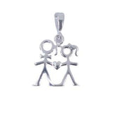 Pandantiv Argint 925, Cuplu Contur si inima - vivimall.ro