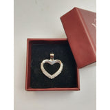 Pandantiv, Jolie Silver, Argint 925, Model Inima Contur cu Pietre Rodiata, 1.7 G, 1.6 x 1.8 Cm - vivimall.ro