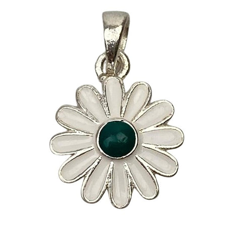 Pandantiv Argint 925, Margareta cu Email Verde - vivimall.ro