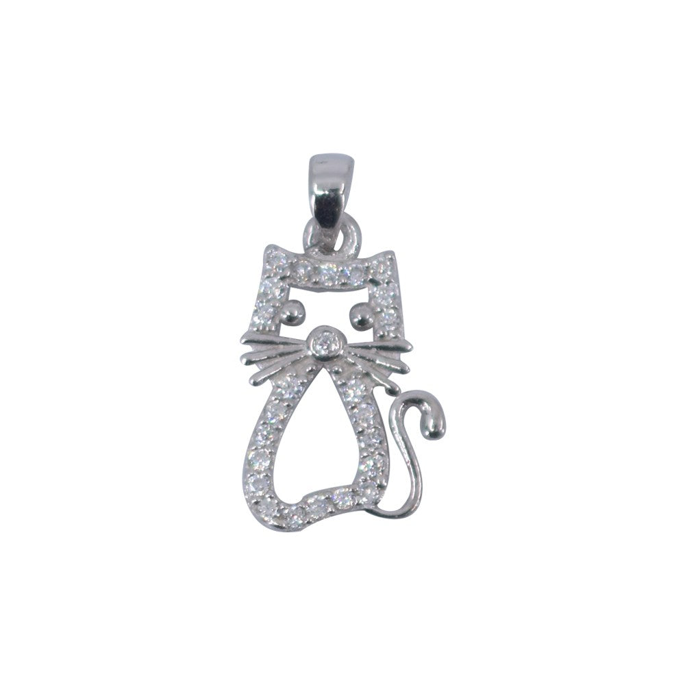 Pandantiv Argint 925 Pisica Pietre - vivimall.ro