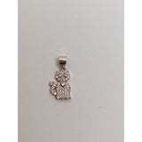 Сребърен медальон 925 с котенце и сърце около врата, Jolie Silver, 1.7G
