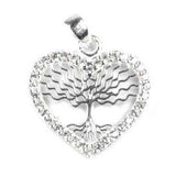 Pandantiv Copac in inima cu pietre, Argint 925, 1.8 cm x 1.5 cm - vivimall.ro