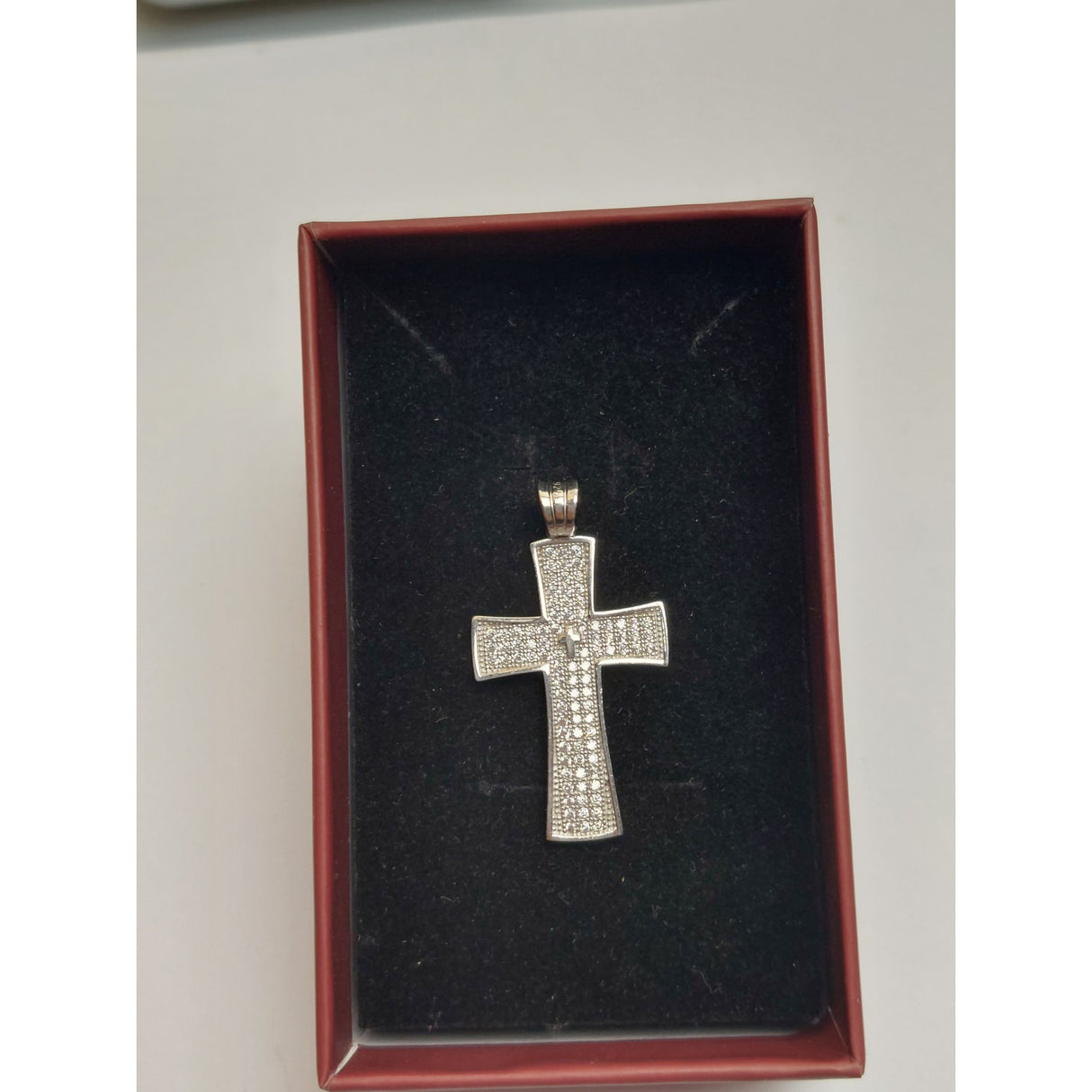 Pandantiv, Jolie Silver, Argint 925, Model Cruce cu Pietre, 2.6 G, 3 x 2 Cm - vivimall.ro