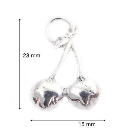 Pandantiv din Argint 925 Jolie Silver, Model Cireasa Dubla, 23 x 15 mm, 1 g - vivimall.ro