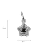 Pandantiv din Argint 925, Jolie Silver, Model Floare Cu Pietre, 0.9 g, 1 x 1 cm, Alb - vivimall.ro