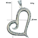 Pandantiv din Argint 925 Jolie Silver, Model Inima cu Marcasite, 45 x 35 mm, 4.8 g - vivimall.ro