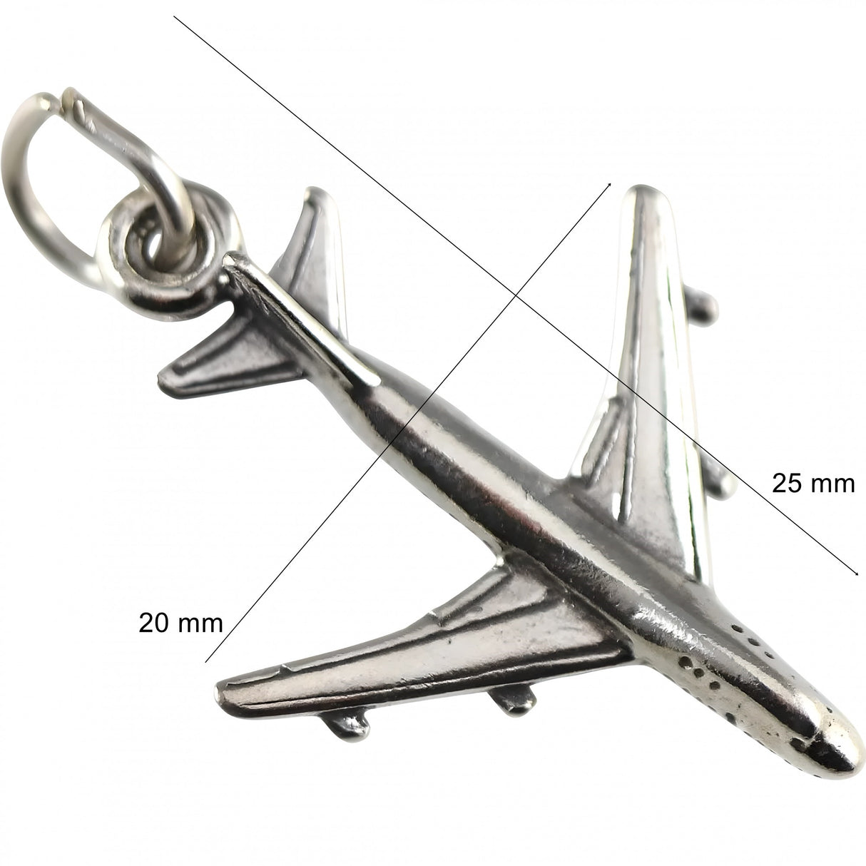 Pandantiv, Jolie Silver, Argint 925, Model Avion, 25 x 20 mm, 1.2 g - vivimall.ro