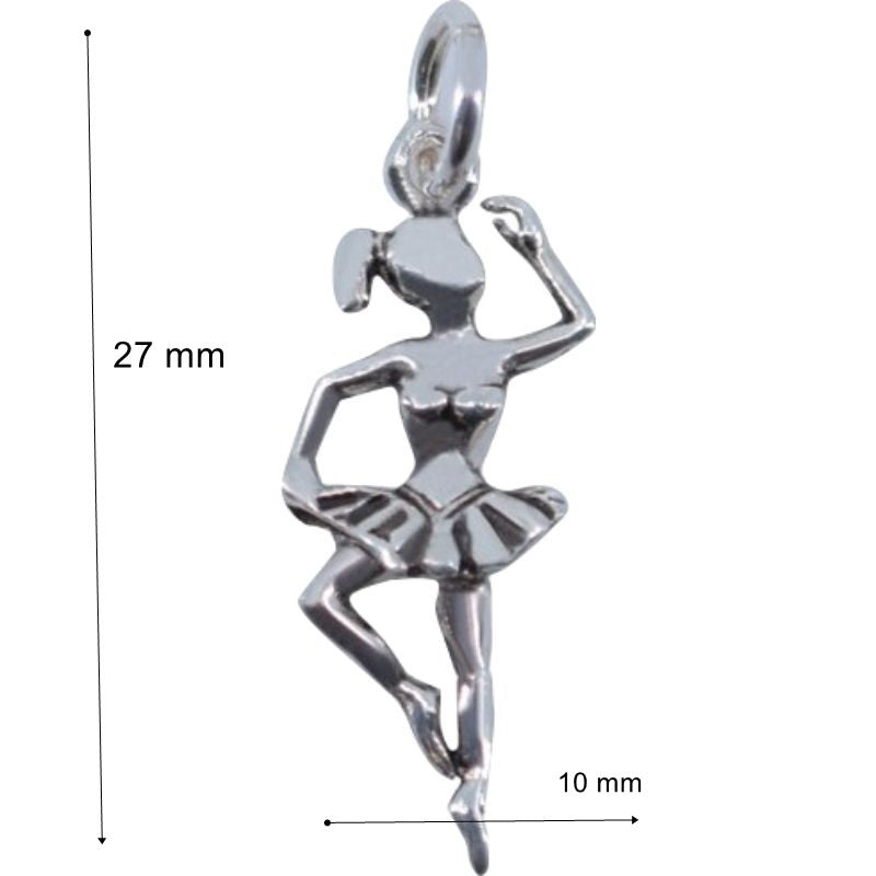 Pandantiv, Jolie Silver, Argint 925, Model Balerina, 27 x 10 mm, 1 g - vivimall.ro