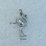 Pandantiv, Jolie Silver, Argint 925, Model Flamingo cu Zirconii, 27 x 10 mm, 1.5 g - vivimall.ro