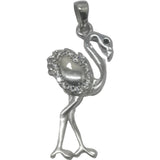 Pandantiv, Jolie Silver, Argint 925, Model Flamingo cu Zirconii, 27 x 10 mm, 1.5 g - vivimall.ro
