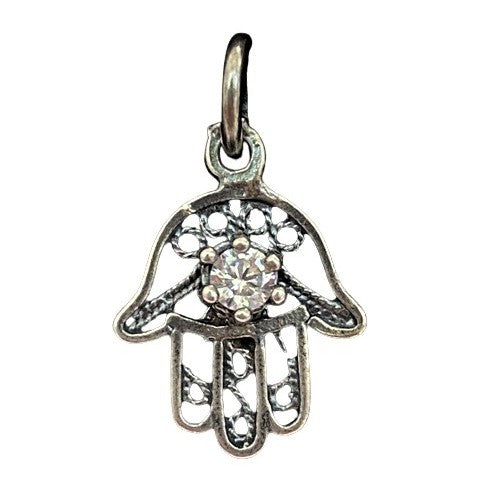 Pandantiv, Jolie Silver, Argint 925, Model Hamza Filigran, 0.9 g, 15x10 mm - vivimall.ro