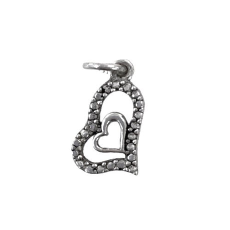 Pandantiv, Jolie Silver, Argint 925, Model Inima in Inima, 0.9 g, 18x11 mm - vivimall.ro