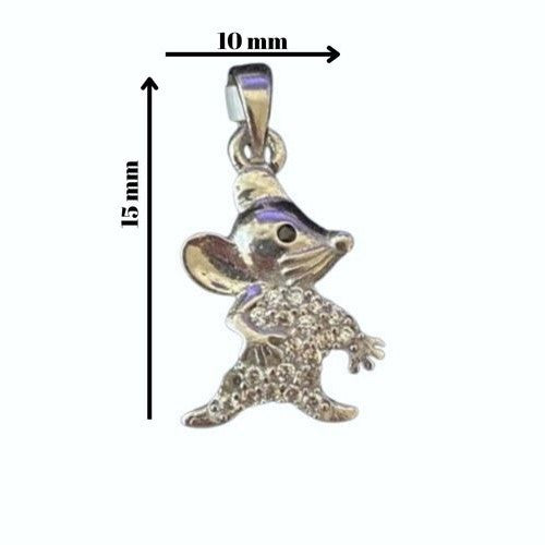 Pandantiv, Jolie Silver, Argint 925, Model Soricel cu Zirconii, 1 g, 15x10 mm - vivimall.ro