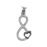 Pandantiv Opt cu Inima, Argint 925, 2.8 cm x 1 cm - vivimall.ro