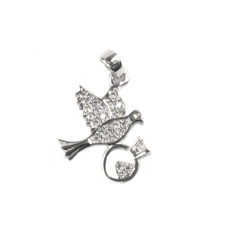 Pandantiv Porumbel cu inel, Argint 925, 2 x 1 cm - vivimall.ro