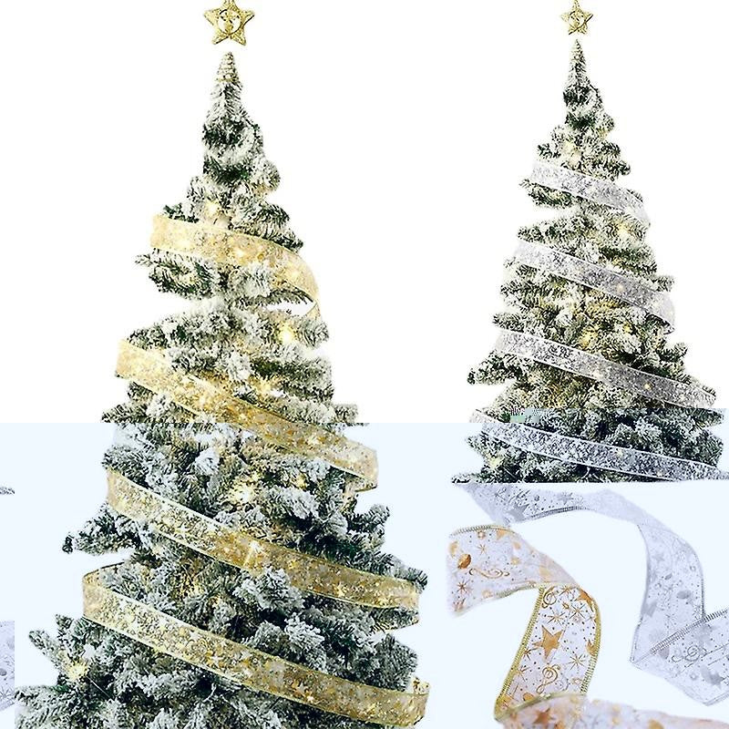 Panglică LED de Crăciun Vivimall Aurie, lungime 1 m , 10 LED-uri, Baterii, Alb rece - vivimall.ro