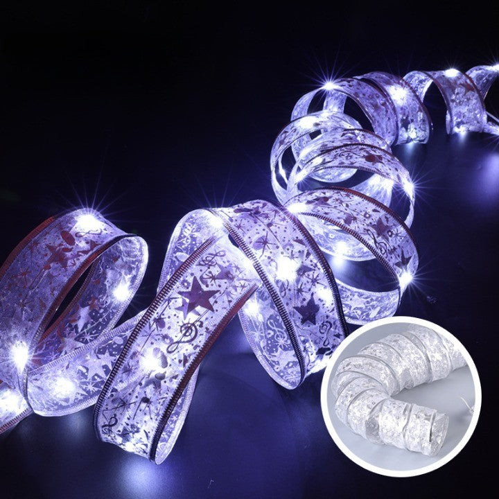Panglicäƒ Led De Cräƒciun Aurie, Lungime 1 M, 10 Led-Uri, Baterii, Rece