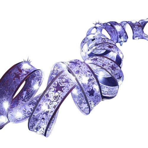 Panglică LED de Crăciun Vivimall Aurie, lungime 20 m , 200 LED-uri, Baterii, Alb rece - vivimall.ro