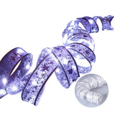 Panglică LED de Crăciun Vivimall Aurie, lungime 5 m , 50 LED-uri, Baterii, Alb Rece - vivimall.ro