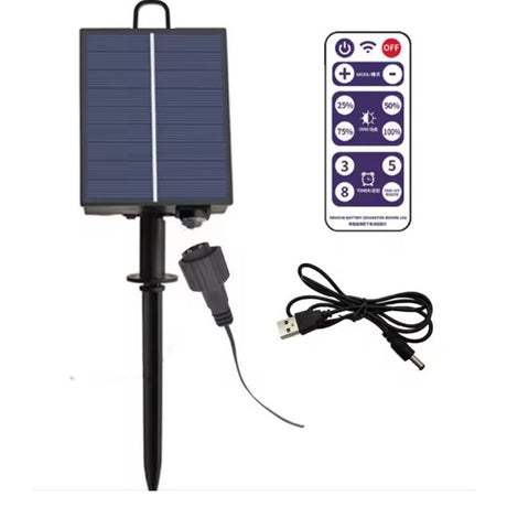 Panou Solar Pentru Instalatii Craciun, 31V, 500 mAh, Acumulator de 2400 mAh, 8 Jocuri de lumini, 14 cm x 11 cm - vivimall.ro