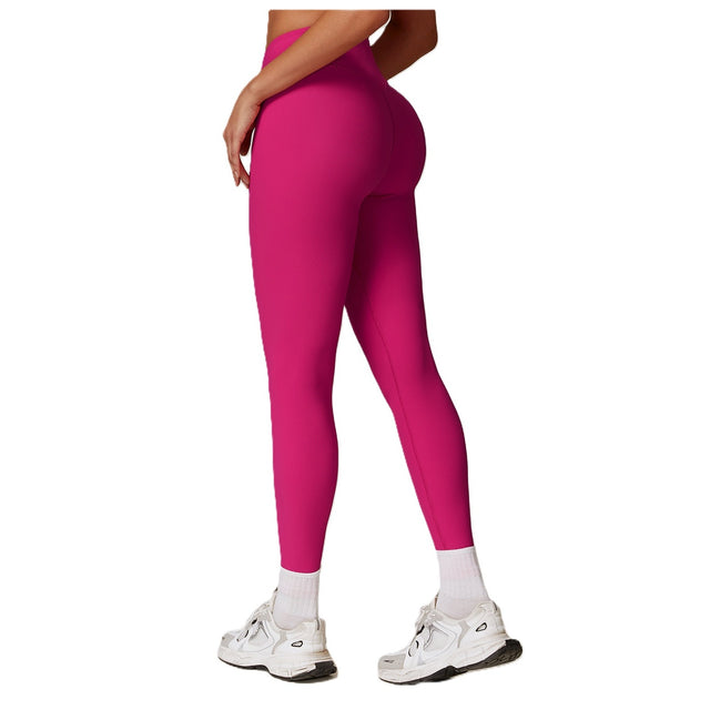 Pantaloni de Fitness/Yoga, Flippy, pentru Femei, Material Elastic, Spandex, Talie Inalta, Roz, Marime L - vivimall.ro