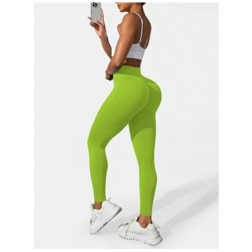 Pantaloni de Fitness/Yoga, Flippy, pentru Femei, Material Elastic, Spandex, Talie Inalta, Verde, Marime M - vivimall.ro