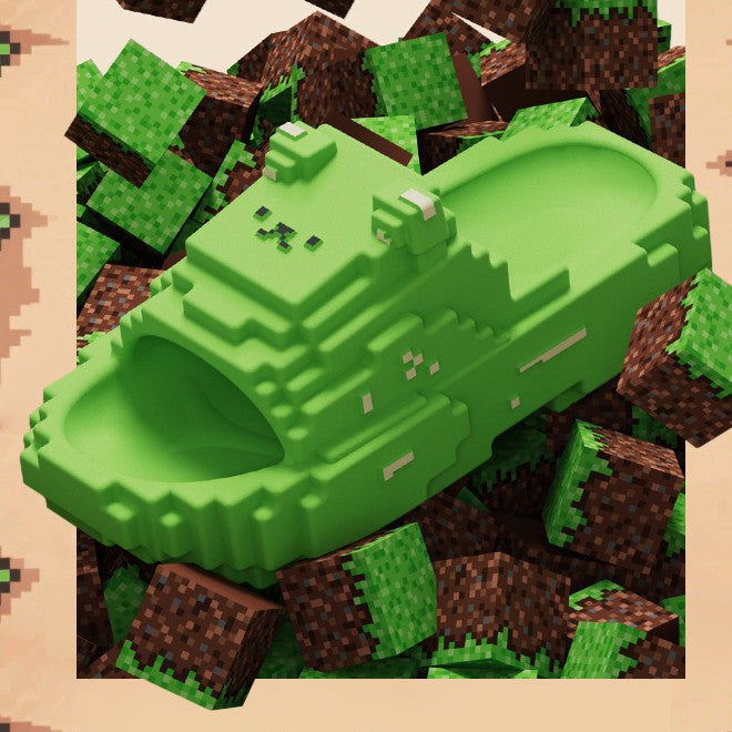 Papuci Casual pentru Adolescenti, Flippy, Model Unisex de Forma Pixel, Rezistenti Usori si Moi din Spuma EVA Antiderapanti, Marime 38-39, Verde deschis - vivimall.ro