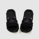 Papuci Casual pentru Adolescenti, Flippy, Model Unisex de Forma Pixel, Rezistenti Usori si Moi din Spuma EVA Antiderapanti, Marime 38-39, Negru - vivimall.ro