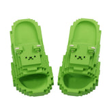 Papuci Casual pentru Adolescenti, Flippy, Model Unisex de Forma Pixel, Rezistenti Usori si Moi din Spuma EVA Antiderapanti, Marime 36-37, Verde deschis - vivimall.ro