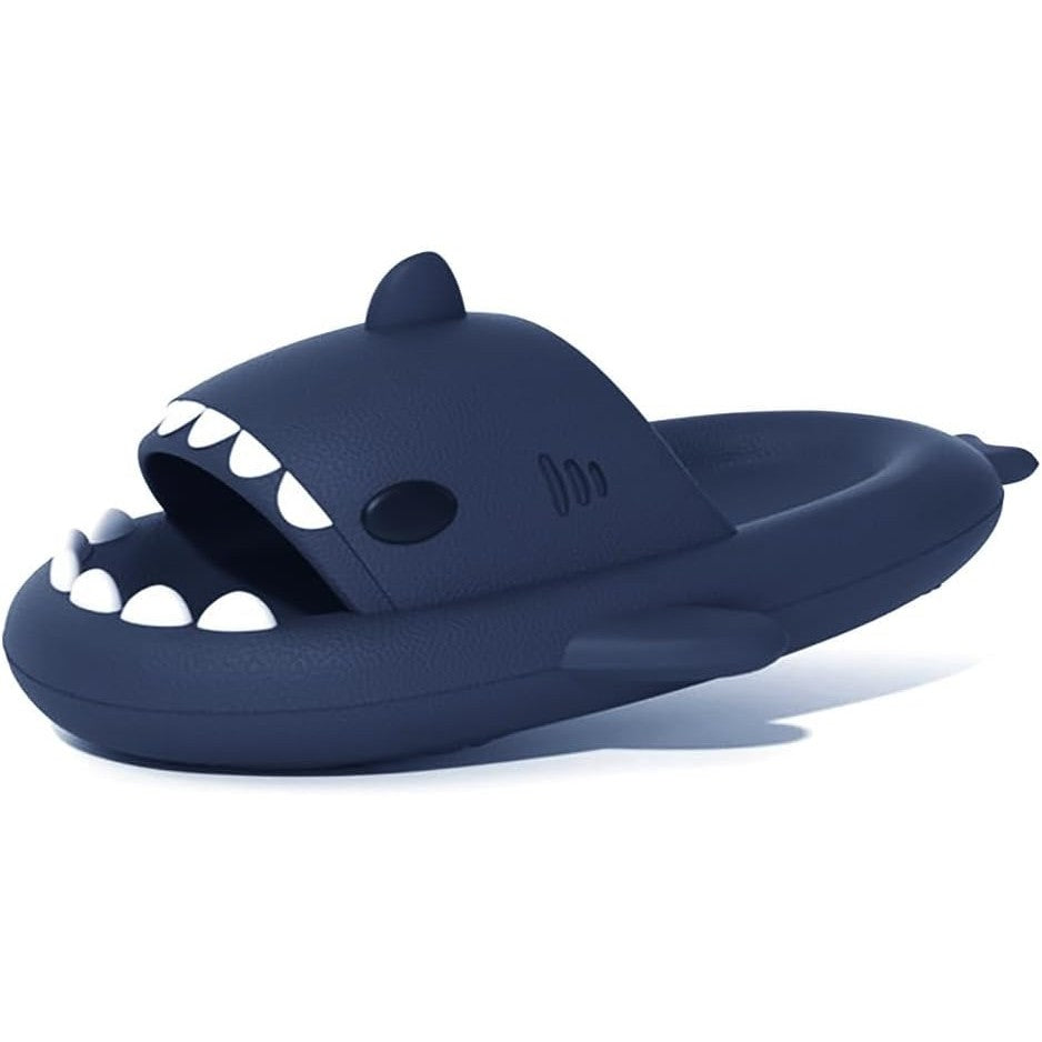 Papuci Tip Rechin, Flippy, Unisex, din Spuma EVA, Talpa Groasa Antiderapanta, Rezistenti la Uzura, Marime 38-39, Albastru Inchis - vivimall.ro