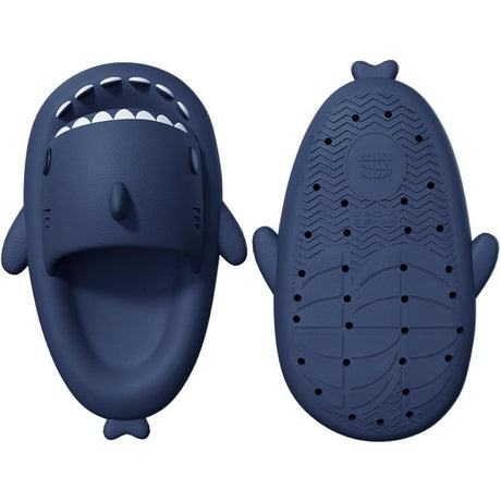Papuci Tip Rechin, Flippy, Unisex, din Spuma EVA, Talpa Groasa Antiderapanta, Rezistenti la Uzura, Marime 44-45, Albastru Inchis - vivimall.ro