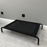 Pat pentru Animalele de Companie, Vivimall, din Plasa este Rezistent la Umiditate, Picioare de Otel, Respirabil, Marimea S 68 x 55 x 16 cm, Negru - vivimall.ro