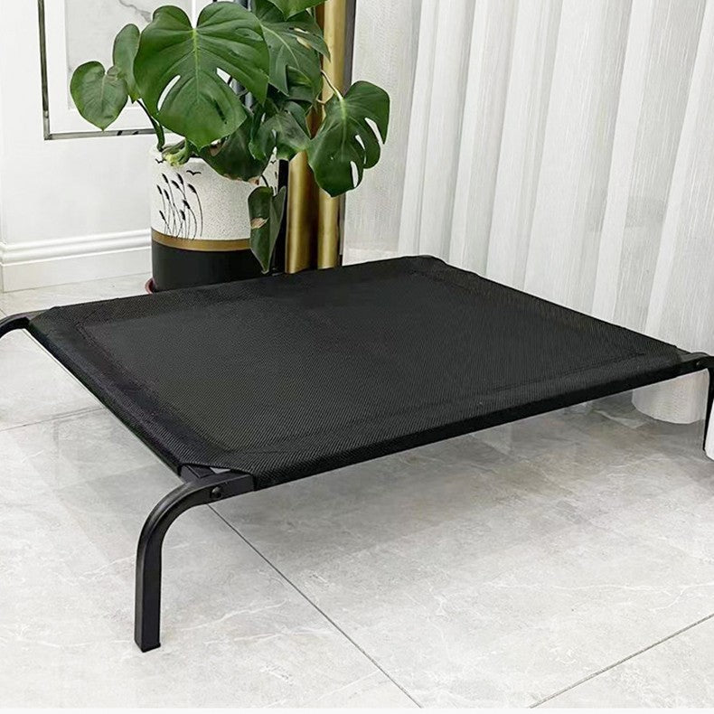 Pat pentru Animalele de Companie, Vivimall, din Plasa este Rezistent la Umiditate, Picioare de Otel, Respirabil, Marimea M 90 x 60 x 16 cm, Negru - vivimall.ro