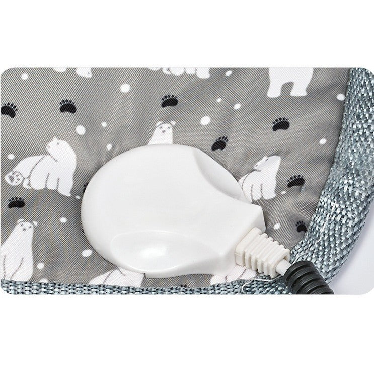 Patura electrica pentru animale de companie, perna pentru caini, 45 x 45 cm, 25W, -2 trepte de reglaj perna pentru pisici, anti-alunecare, Gri - vivimall.ro